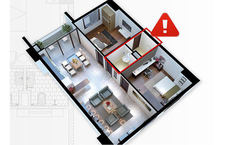 Kiêng kỵ về phong thủy nên tránh đặt nhà vệ sinh ở trung tâm nhà